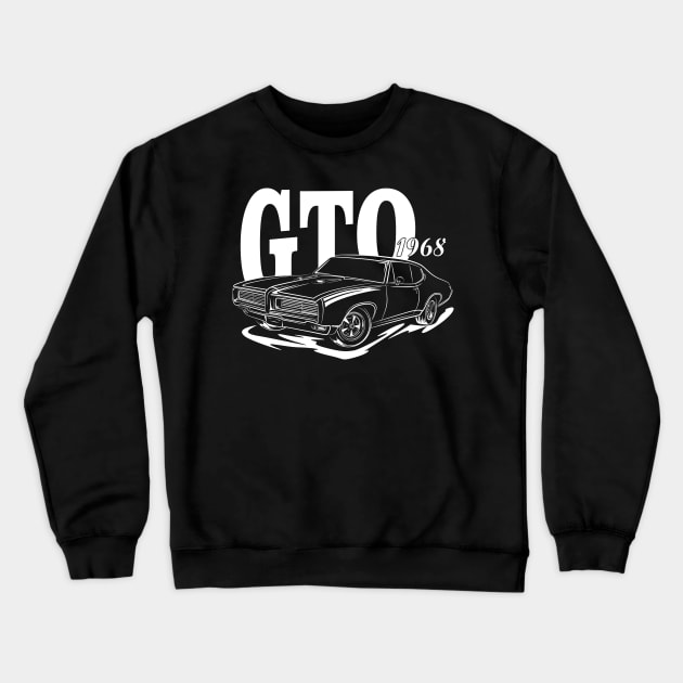 GTO 1968 (White Print) Crewneck Sweatshirt by WINdesign